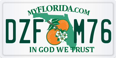 FL license plate DZFM76