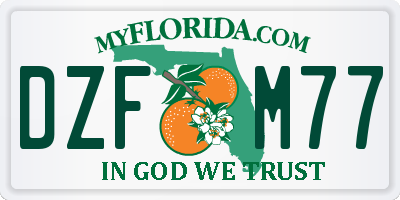 FL license plate DZFM77