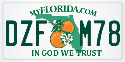 FL license plate DZFM78