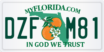 FL license plate DZFM81