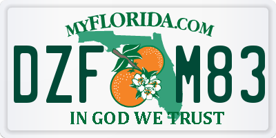 FL license plate DZFM83