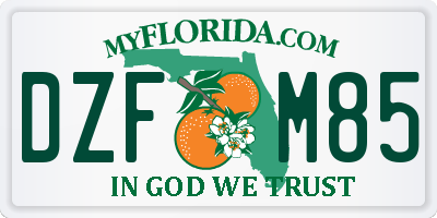 FL license plate DZFM85
