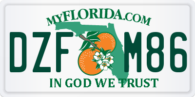 FL license plate DZFM86