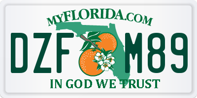 FL license plate DZFM89