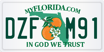 FL license plate DZFM91