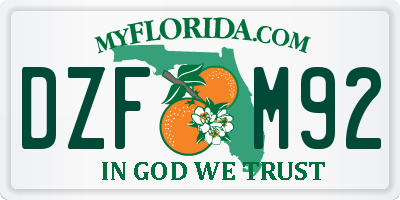 FL license plate DZFM92