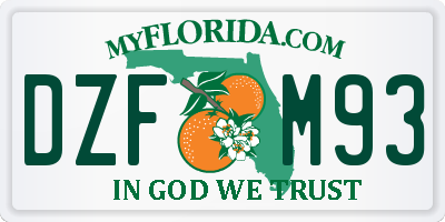 FL license plate DZFM93