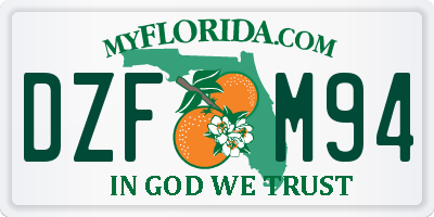 FL license plate DZFM94