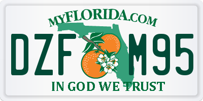 FL license plate DZFM95