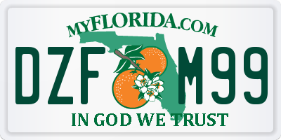 FL license plate DZFM99