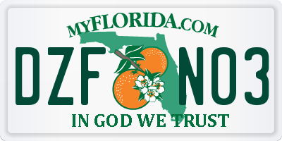 FL license plate DZFN03