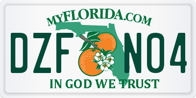 FL license plate DZFN04