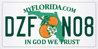 FL license plate DZFN08