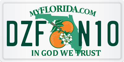 FL license plate DZFN10