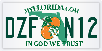 FL license plate DZFN12