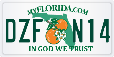 FL license plate DZFN14