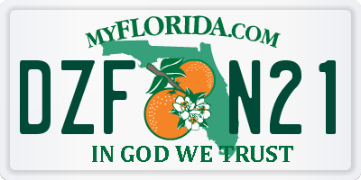FL license plate DZFN21