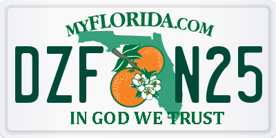 FL license plate DZFN25