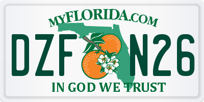FL license plate DZFN26