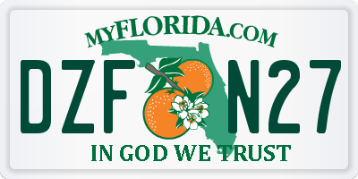 FL license plate DZFN27