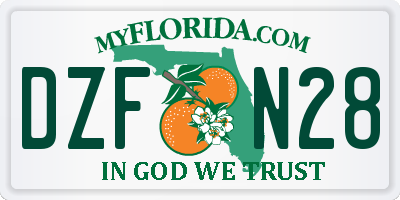 FL license plate DZFN28