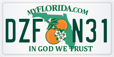 FL license plate DZFN31