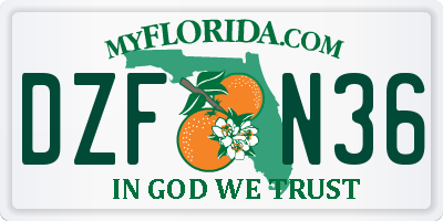 FL license plate DZFN36