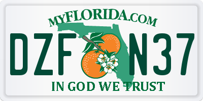 FL license plate DZFN37