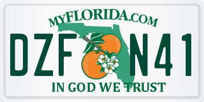 FL license plate DZFN41