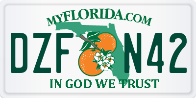 FL license plate DZFN42