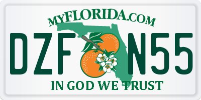 FL license plate DZFN55