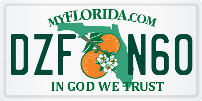 FL license plate DZFN60