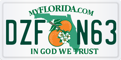 FL license plate DZFN63