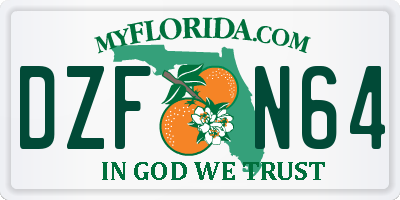 FL license plate DZFN64