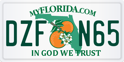 FL license plate DZFN65