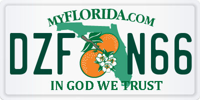 FL license plate DZFN66