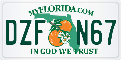 FL license plate DZFN67