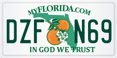 FL license plate DZFN69
