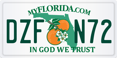 FL license plate DZFN72