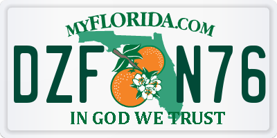 FL license plate DZFN76