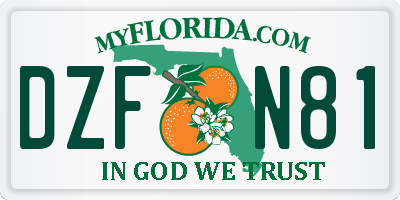 FL license plate DZFN81