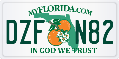 FL license plate DZFN82