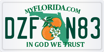 FL license plate DZFN83