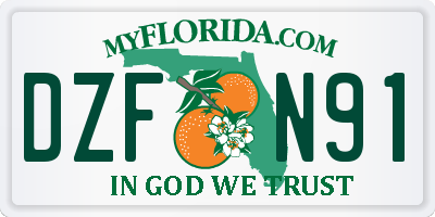FL license plate DZFN91