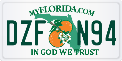 FL license plate DZFN94