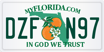 FL license plate DZFN97