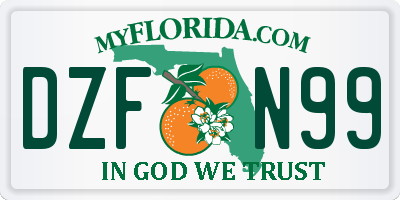 FL license plate DZFN99