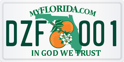 FL license plate DZFO01
