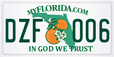 FL license plate DZFO06
