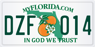 FL license plate DZFO14